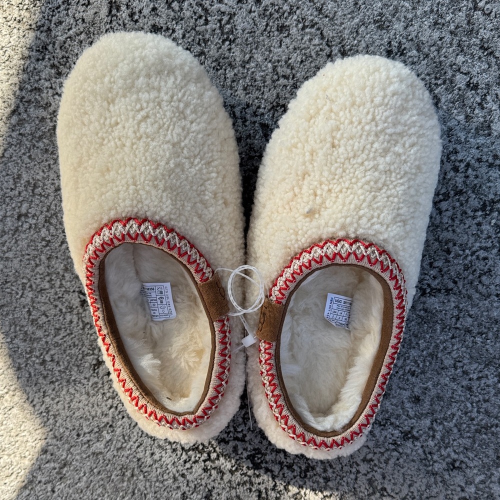 Tasman maxi curly slippers - natural color